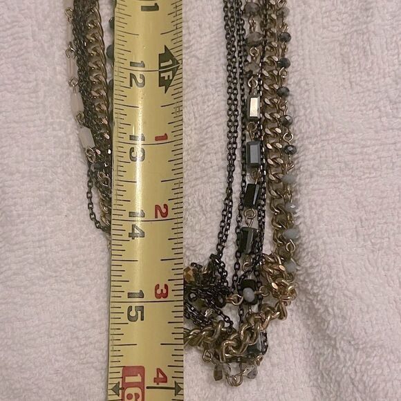 Express gold beaded long necklace. Lots of rows - Picture 6 of 7